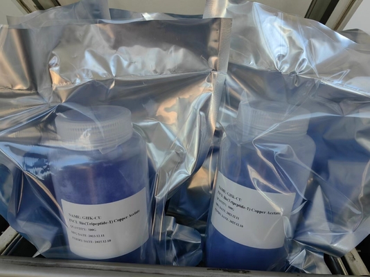 مكافحة الشيخوخة يقلل من التجاعيد GHK Cu Copper Peptide Powder CAS 89030-95-5