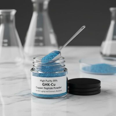 مسحوق الببتيد النحاسي GHK-Cu عالي النقاء 99% للبحث في مكافحة الشيخوخة والجمال