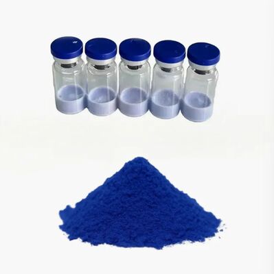 مسحوق GHK-Cu عالي النقاء ≥ 99% ببتيد النحاس-1 يعزز إنتاج الكولاجين ويقلل التجاعيد لإصلاح البشرة