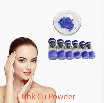 مسحوق ببتيد النحاس عالي النقاء GHK-Cu لأبحاث العناية بالبشرة، مكون تجميلي ببتيد النحاس الثلاثي-1، جودة مستقرة للببتيد الأزرق